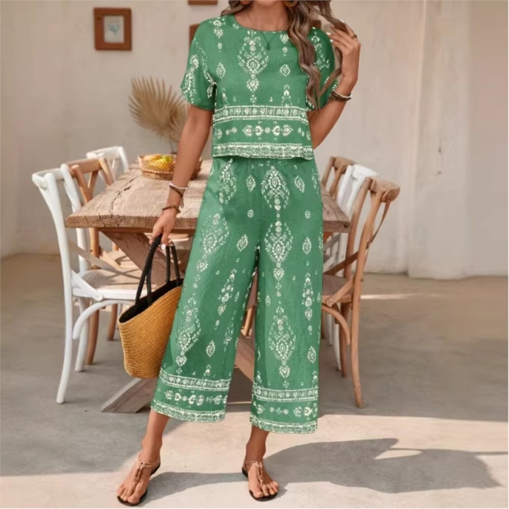طقم نسائي عصري بطباعة عرقية ري - مراجعة New Ethnic Fashion وسعره