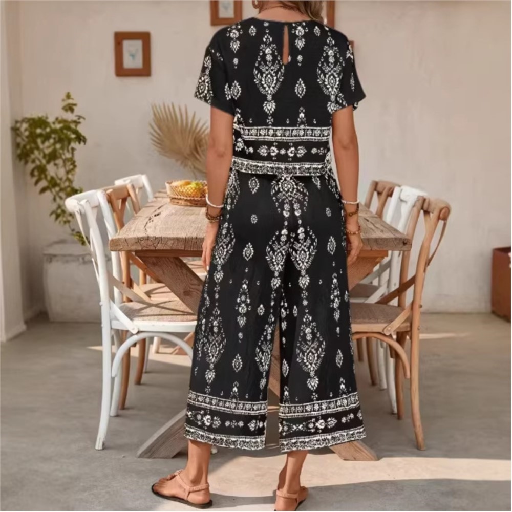 طقم نسائي عصري بطباعة عرقية ري - مراجعة New Ethnic Fashion وسعره