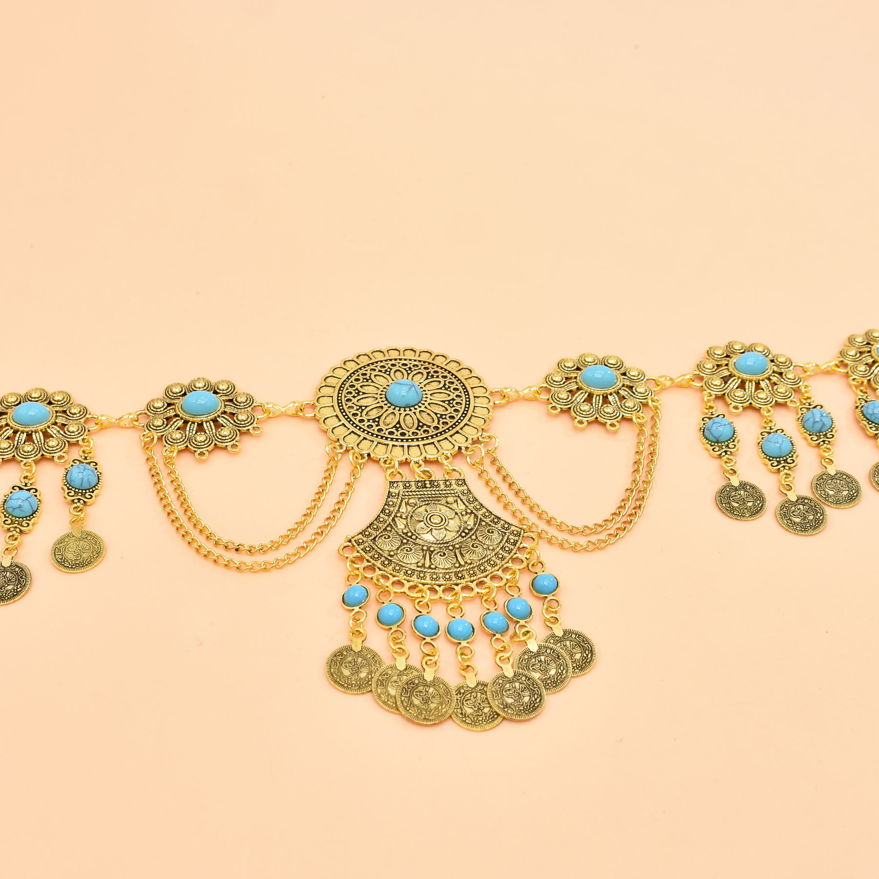 سلسلة خصر هندسية عتيقة ، قلادة - مراجعة Ethnic Fashion Co In وسعره