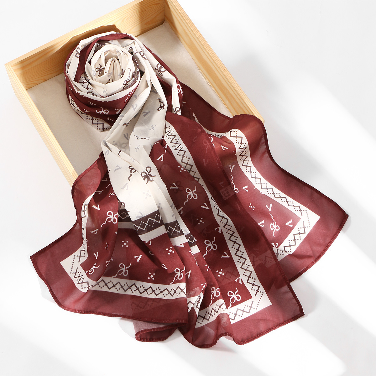وشاح شيفون طويل بطباعة رقمية ج - مراجعة New Ethnic Fashion وسعره