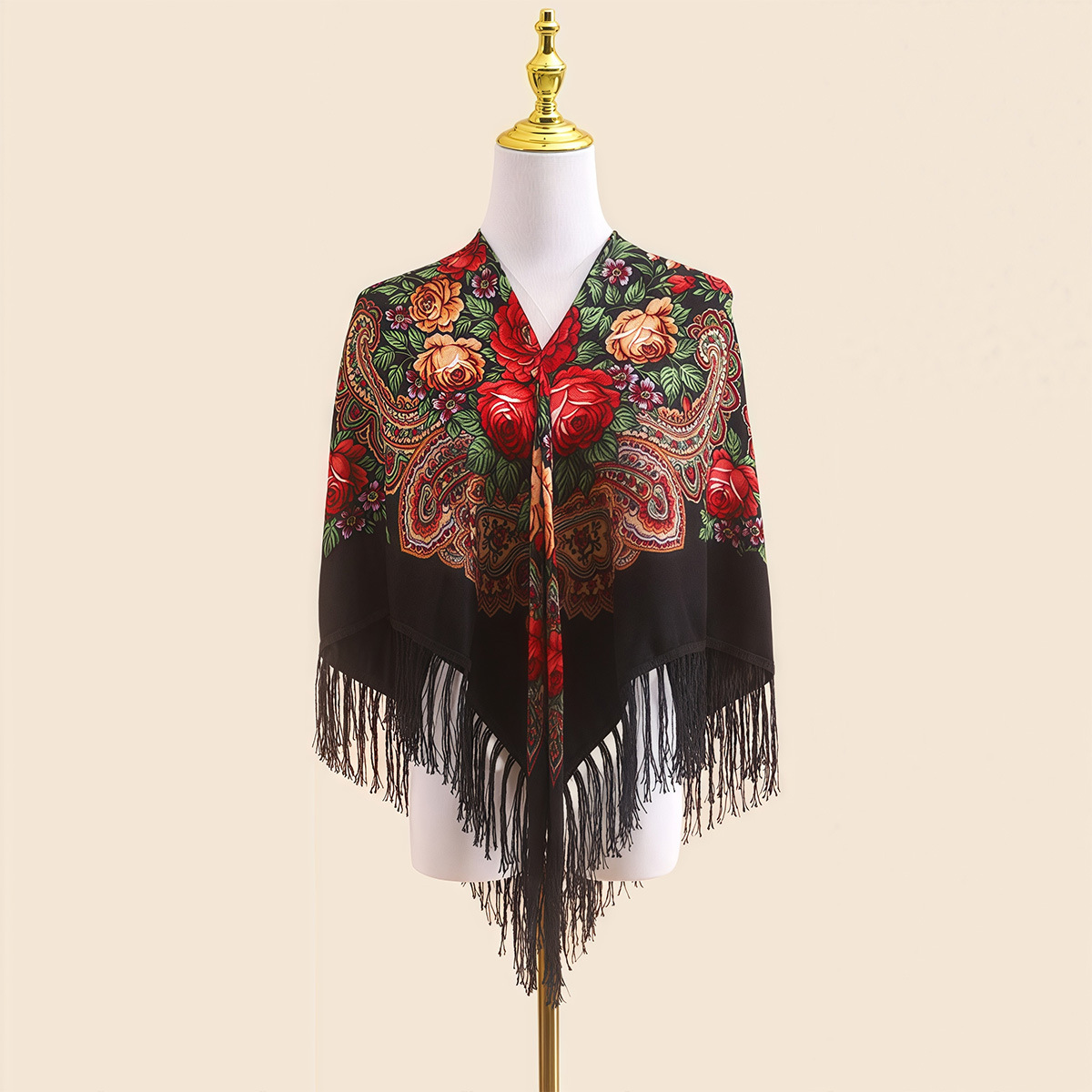 شال روسي عرقي للنساء بطول 110  - مراجعة Go Ethnic Fashion وسعره